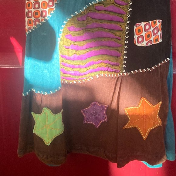 Pyramid Collection dress Boho Hippie Patchwork - Picture 3 of 5